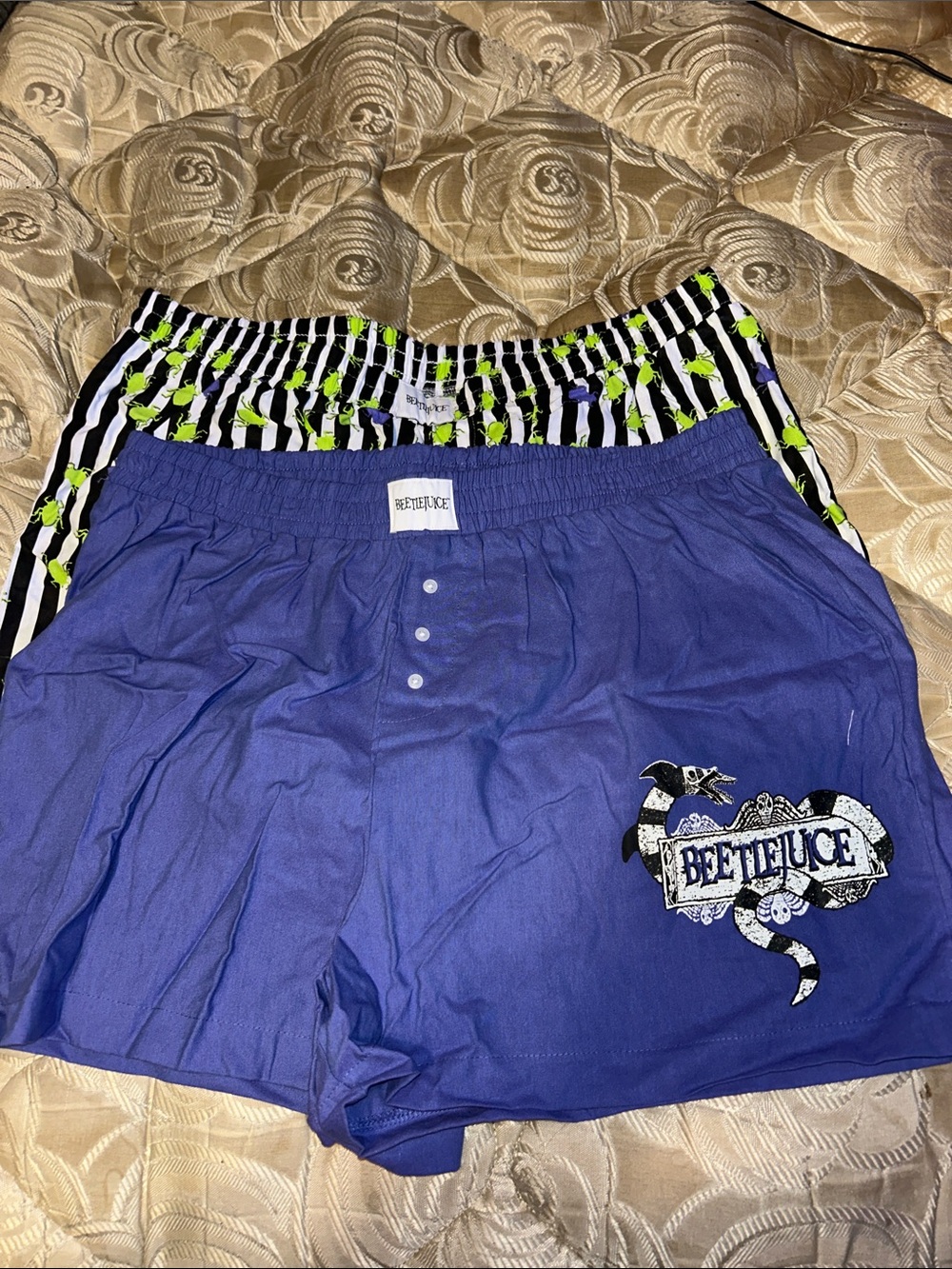 Beetlejuice Blue Graphic Boxer Shorts Set